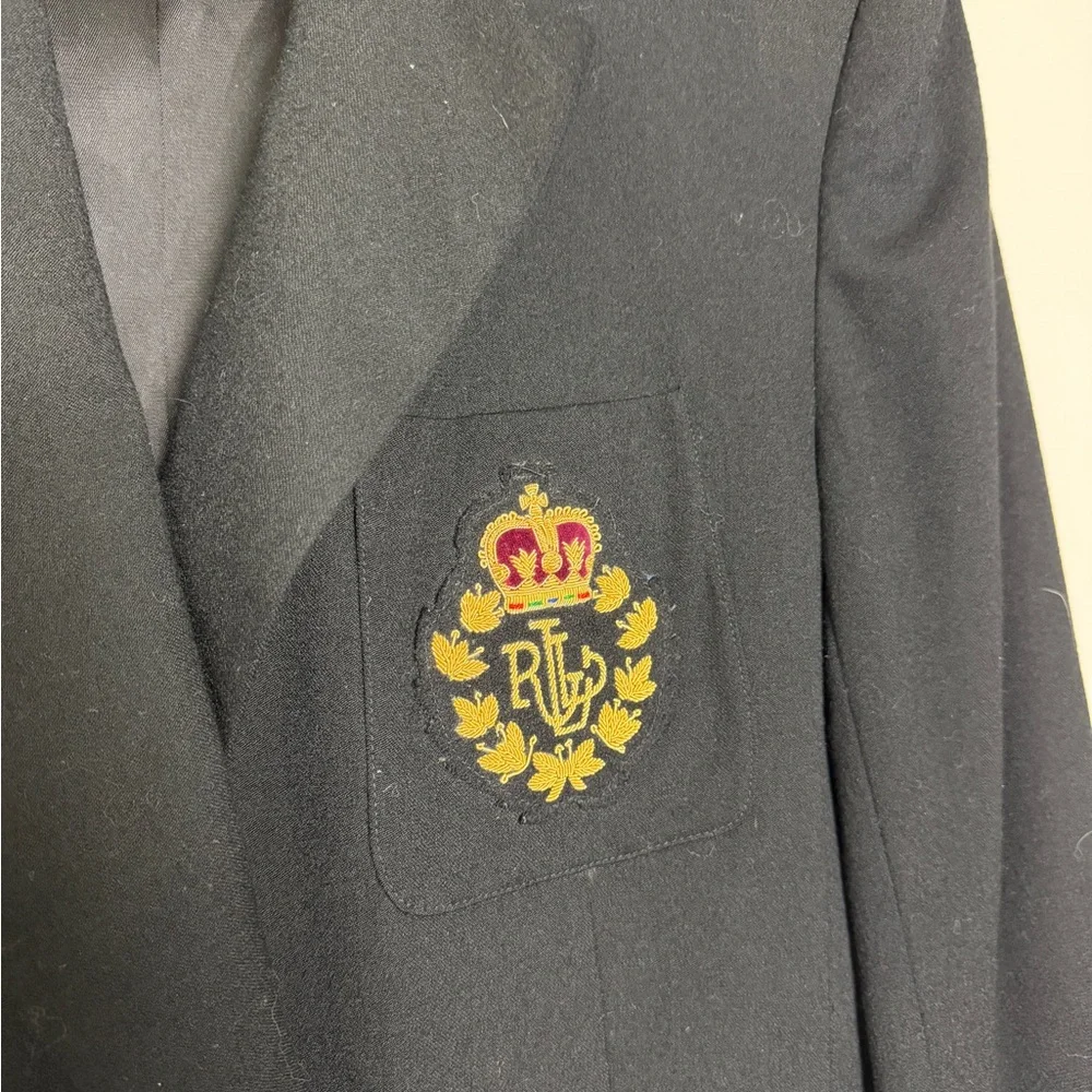 Lauren Ralph Lauren Wool Black Patch Blazer - Picture 3 of 5